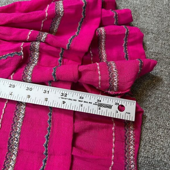 Free People Delilah Embroidered Wrap Mini Dress in Bright Pink Womens Medium - Picture 6 of 8